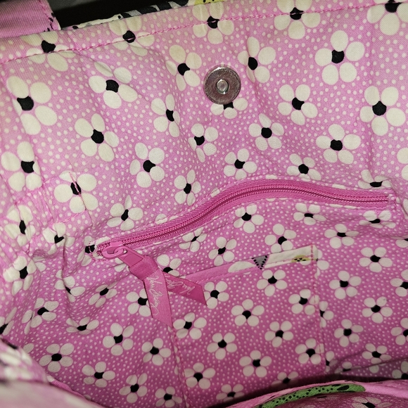 Vera Bradley Priscilla Pink Purse Shoulder Tote Bag Handbag Floral Pics Of Flaw - Picture 14 of 16